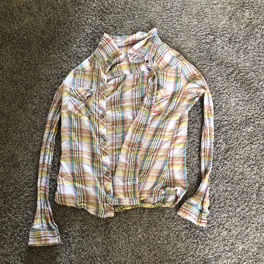 Billabong Pastel Multi-Color Plaid Shirt